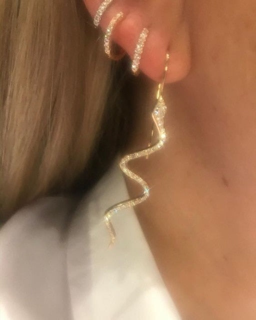 Bls-miracle Vintage Gold Lightning Earrings Set For Women