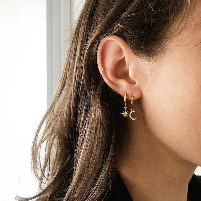 Bls-miracle Vintage Gold Lightning Earrings Set For Women